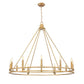 Z-Lite Dennison 12-Light Candelabra Bulb Base Signature Brass Steel Frame Chandelier