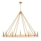 Z-Lite Dennison 16-Light Candelabra Bulb Base Signature Brass Steel Frame Chandelier