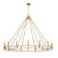 Z-Lite Dennison 16-Light Candelabra Bulb Base Signature Brass Steel Frame Chandelier