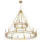 Z-Lite Dennison 18-Light Candelabra Bulb Base Signature Brass Steel Frame Chandelier