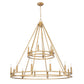 Z-Lite Dennison 18-Light Candelabra Bulb Base Signature Brass Steel Frame Chandelier