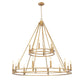 Z-Lite Dennison 18-Light Candelabra Bulb Base Signature Brass Steel Frame Chandelier