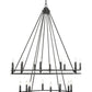 Z-Lite Dennison 20-Light Candelabra Bulb Base Matte Black Steel Chandelier