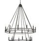 Z-Lite Dennison 20-Light Candelabra Bulb Base Matte Black Steel Chandelier