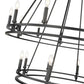 Z-Lite Dennison 20-Light Candelabra Bulb Base Matte Black Steel Chandelier