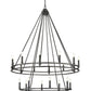 Z-Lite Dennison 20-Light Candelabra Bulb Base Matte Black Steel Chandelier