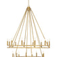 Z-Lite Dennison 20-Light Candelabra Bulb Base Signature Brass Steel Frame Chandelier