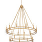 Z-Lite Dennison 20-Light Candelabra Bulb Base Signature Brass Steel Frame Chandelier