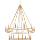 Z-Lite Dennison 20-Light Candelabra Bulb Base Signature Brass Steel Frame Chandelier