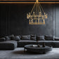 Z-Lite Dennison 20-Light Candelabra Bulb Base Signature Brass Steel Frame Chandelier