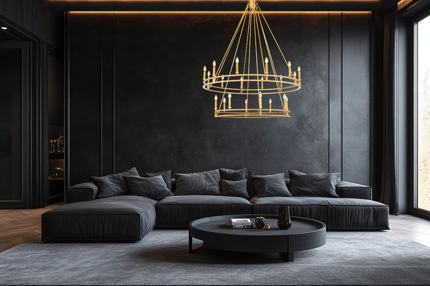 Z-Lite Dennison 20-Light Candelabra Bulb Base Signature Brass Steel Frame Chandelier