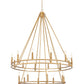 Z-Lite Dennison 20-Light Candelabra Bulb Base Signature Brass Steel Frame Chandelier