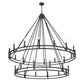 Z-Lite Dennison 28-Light Candelabra Bulb Base Matte Black Steel Chandelier