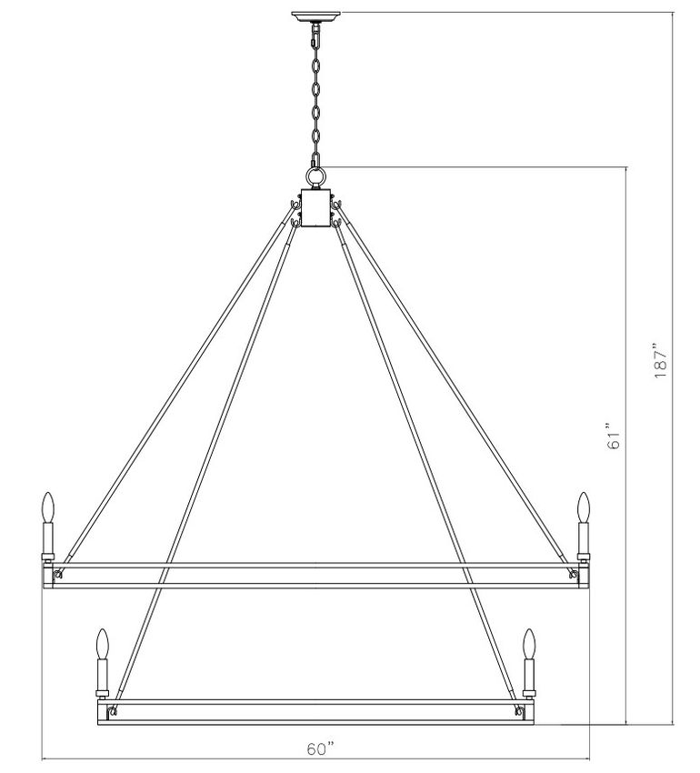Z-Lite Dennison 28-Light Candelabra Bulb Base Signature Brass Steel Frame Chandelier