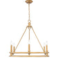 Z-Lite Dennison 6-Light Candelabra Bulb Base Signature Brass Steel Frame Chandelier