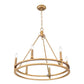Z-Lite Dennison 6-Light Candelabra Bulb Base Signature Brass Steel Frame Chandelier