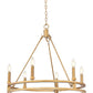 Z-Lite Dennison 6-Light Candelabra Bulb Base Signature Brass Steel Frame Chandelier