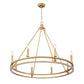 Z-Lite Dennison 8-Light Candelabra Bulb Base Signature Brass Steel Frame Chandelier
