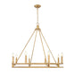 Z-Lite Dennison 8-Light Candelabra Bulb Base Signature Brass Steel Frame Chandelier