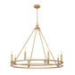 Z-Lite Dennison 8-Light Candelabra Bulb Base Signature Brass Steel Frame Chandelier