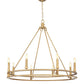 Z-Lite Dennison 8-Light Candelabra Bulb Base Signature Brass Steel Frame Chandelier