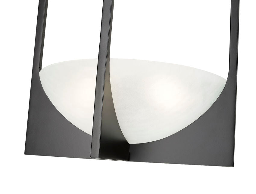 Z-Lite Devon 12" 2-Light Matte Black Steel and Sand Blast Glass Shade Wall Sconce