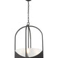 Z-Lite Devon 18" 4-Light Matte Black Steel and Sand Blast Glass Shade Pendant Light