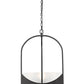 Z-Lite Devon 18" 4-Light Matte Black Steel and Sand Blast Glass Shade Pendant Light