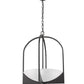 Z-Lite Devon 18" 4-Light Matte Black Steel and Sand Blast Glass Shade Pendant Light