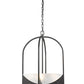 Z-Lite Devon 18" 4-Light Matte Black Steel and Sand Blast Glass Shade Pendant Light