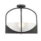Z-Lite Devon 18" 4-Light Matte Black Steel and Sand Blast Glass Shade Semi Flush Mount Light