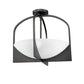 Z-Lite Devon 18" 4-Light Matte Black Steel and Sand Blast Glass Shade Semi Flush Mount Light