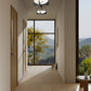 Z-Lite Devon 18" 4-Light Matte Black Steel and Sand Blast Glass Shade Semi Flush Mount Light