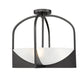 Z-Lite Devon 18" 4-Light Matte Black Steel and Sand Blast Glass Shade Semi Flush Mount Light