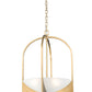 Z-Lite Devon 18" 4-Light Modern Gold Steel and Sand Blast Glass Shade Pendant Light