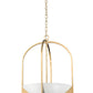 Z-Lite Devon 18" 4-Light Modern Gold Steel and Sand Blast Glass Shade Pendant Light