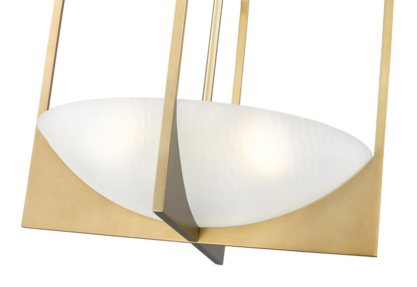 Z-Lite Devon 18" 4-Light Modern Gold Steel and Sand Blast Glass Shade Pendant Light