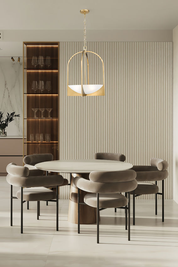 Z-Lite Devon 18" 4-Light Modern Gold Steel and Sand Blast Glass Shade Pendant Light