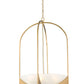 Z-Lite Devon 24" 6-Light Modern Gold Steel and Sand Blast Glass Shade Chandelier