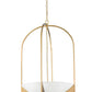 Z-Lite Devon 24" 6-Light Modern Gold Steel and Sand Blast Glass Shade Chandelier
