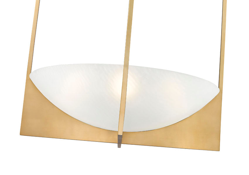 Z-Lite Devon 24" 6-Light Modern Gold Steel and Sand Blast Glass Shade Chandelier