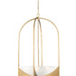 Z-Lite Devon 24" 6-Light Modern Gold Steel and Sand Blast Glass Shade Chandelier