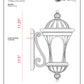 Z-Lite Doma 14" 5-Light Black Outdoor Wall Sconce With Water Glass Shade