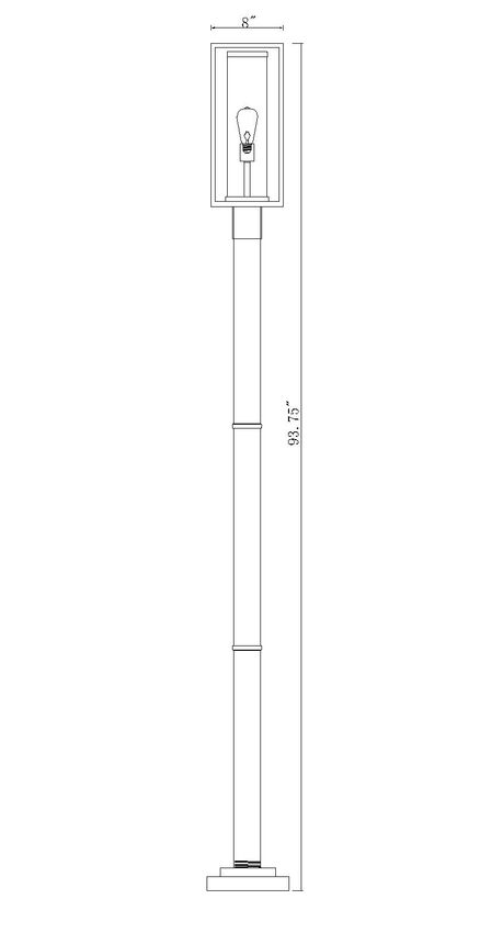 Z-Lite Dunbroch 584PHMR-567P-DBZ 1-Light Deep Bronze and Outdoor Brass Aluminum Frame Clear Glass Shade Outdoor Post Mounted Fixture