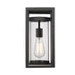 Z-Lite Dunbroch 8" W x 13" H 1-Light Black Aluminum Outdoor Wall Sconce With Clear Glass Shade
