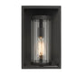 Z-Lite Dunbroch 8" W x 13" H 1-Light Black Aluminum Outdoor Wall Sconce With Clear Glass Shade