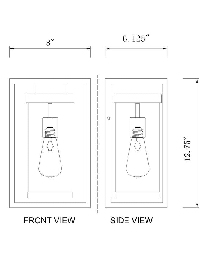 Z-Lite Dunbroch 8" W x 13" H 1-Light Black Aluminum Outdoor Wall Sconce With Clear Glass Shade