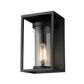 Z-Lite Dunbroch 8" W x 13" H 1-Light Black Aluminum Outdoor Wall Sconce With Clear Glass Shade