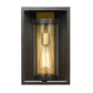 Z-Lite Dunbroch 8" W x 13" H 1-Light Deep Bronze and Outdoor Brass Aluminum Outdoor Wall Sconce With Clear Glass Shade
