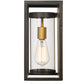 Z-Lite Dunbroch 8" W x 13" H 1-Light Deep Bronze and Outdoor Brass Aluminum Outdoor Wall Sconce With Clear Glass Shade